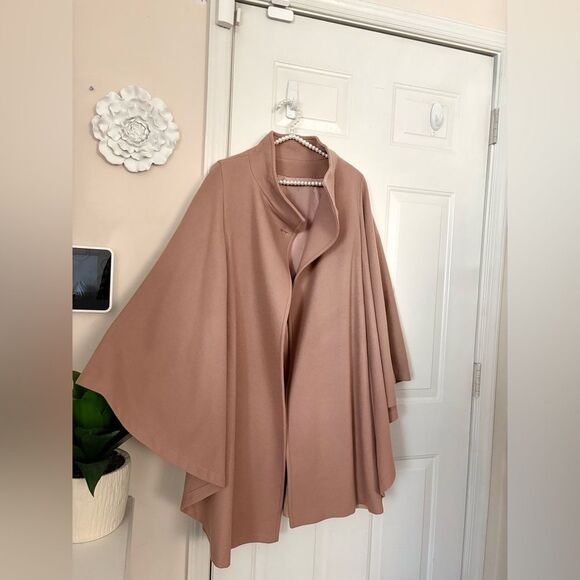 VTG Bonders Dusty Rose Pink Wool Flare Cape - Picture 3 of 16